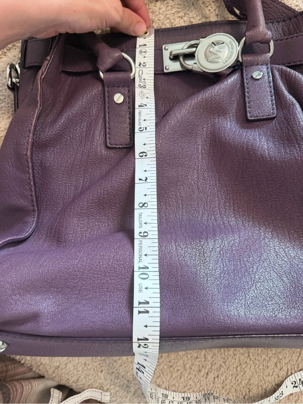 Michael Kors Hamilton Satchel - Purple Leather